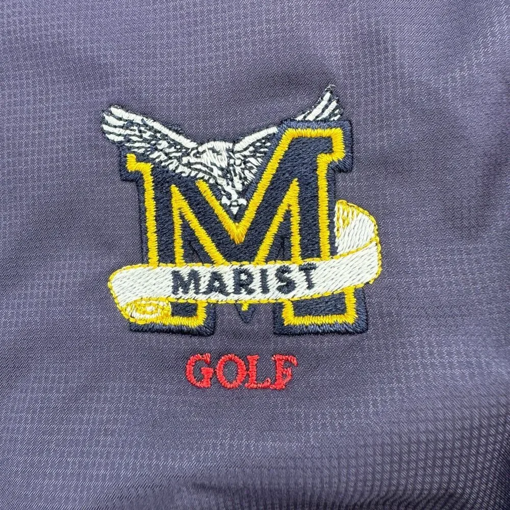 FootJoy‎ DryJoys 3/4 Zip Pullover Mens Medium Blue Windbreaker Marist Golf Logo